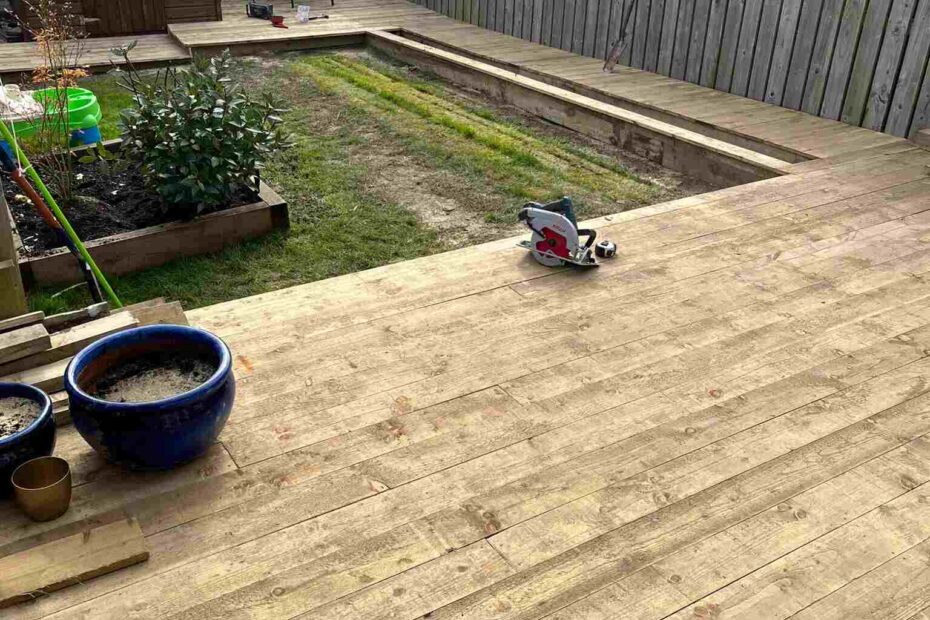 Outdoor decking completed in April 2023